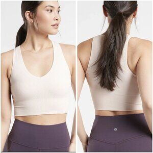 Athleta White Aurora Crop Rib Tank Size Size Small